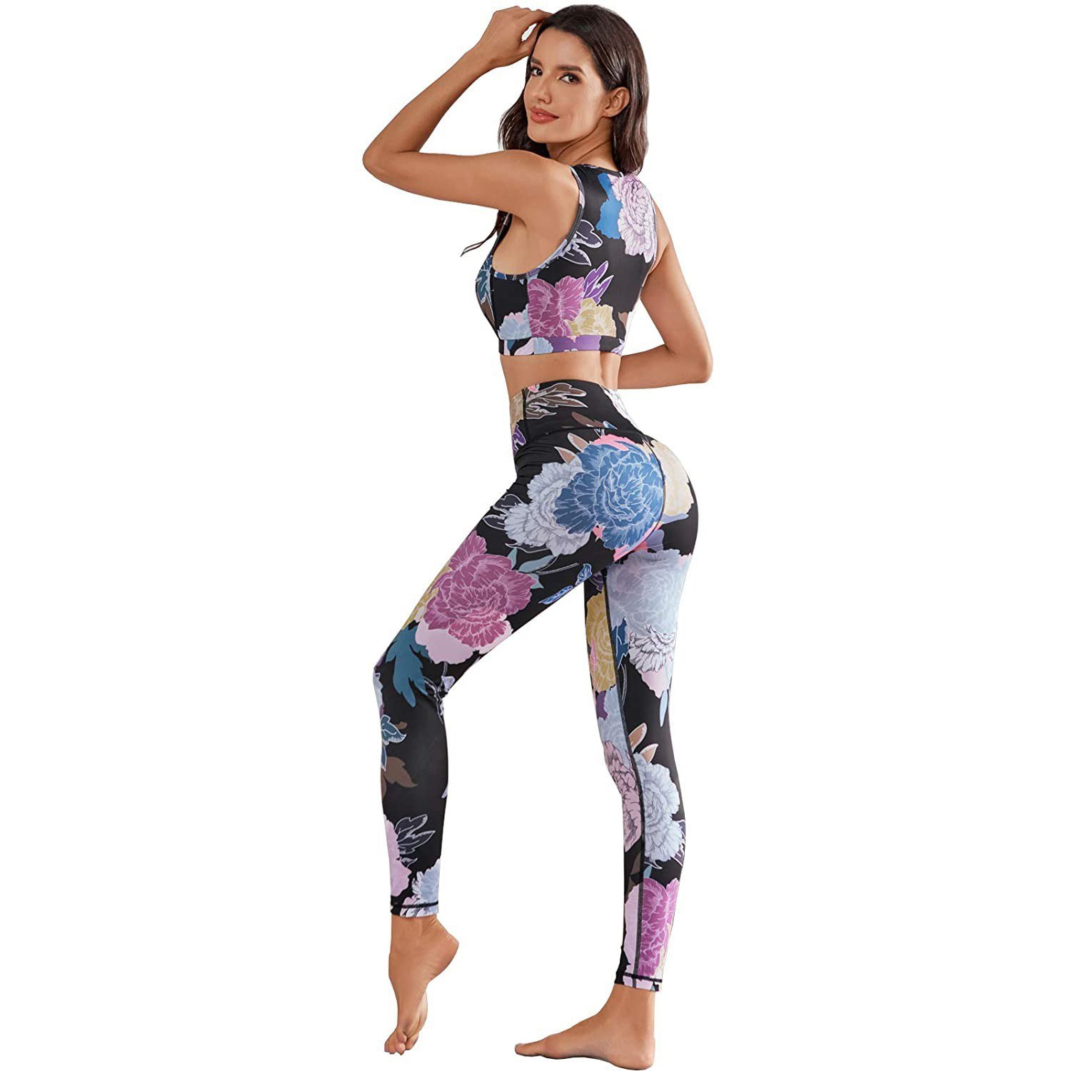 2pcs Yoga Sport Set Women And Gym Leggings High Waist Fitness Clothing Gym Running Yoga Set Wholesale