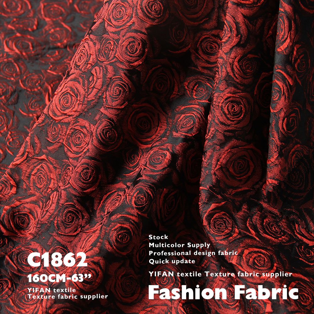 High Quality Designer Polyester Lace Fabric Satin Brocade Jacquard Fabric For Women's Dress