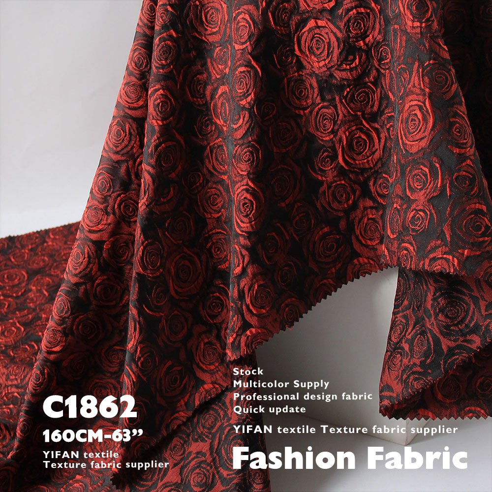 High Quality Designer Polyester Lace Fabric Satin Brocade Jacquard Fabric For Women's Dress
