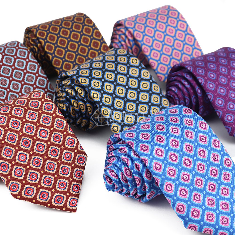 Cravatte Da Uomo Seta Geometric Floral Pattern Printed Adult Tie Man Custom Suit Fashion Silk Ties