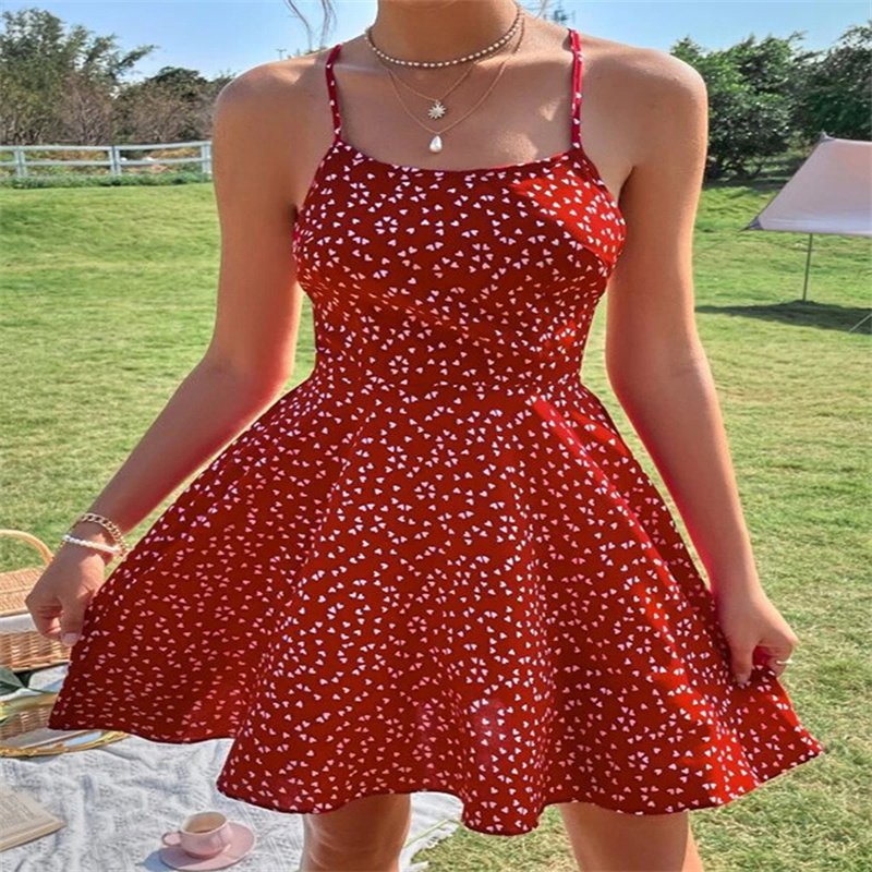 2024 Summer The Latest Sexy Fashion Cool Cross Tie With Backless Small Halter Waistcoat Dress