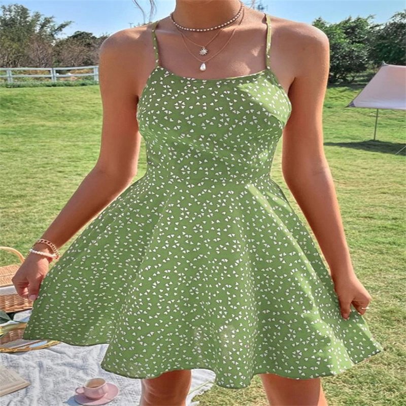 2024 Summer The Latest Sexy Fashion Cool Cross Tie With Backless Small Halter Waistcoat Dress