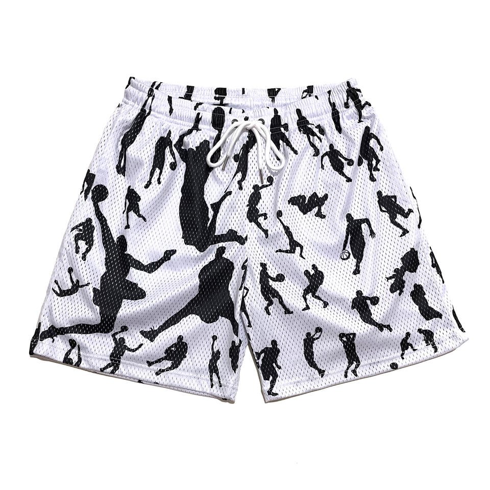 top quality Printed 5 Inch Inseam Sublimated Double Lined Layer Polyester Blank Men's Custom Print Mesh Shorts With Pockets