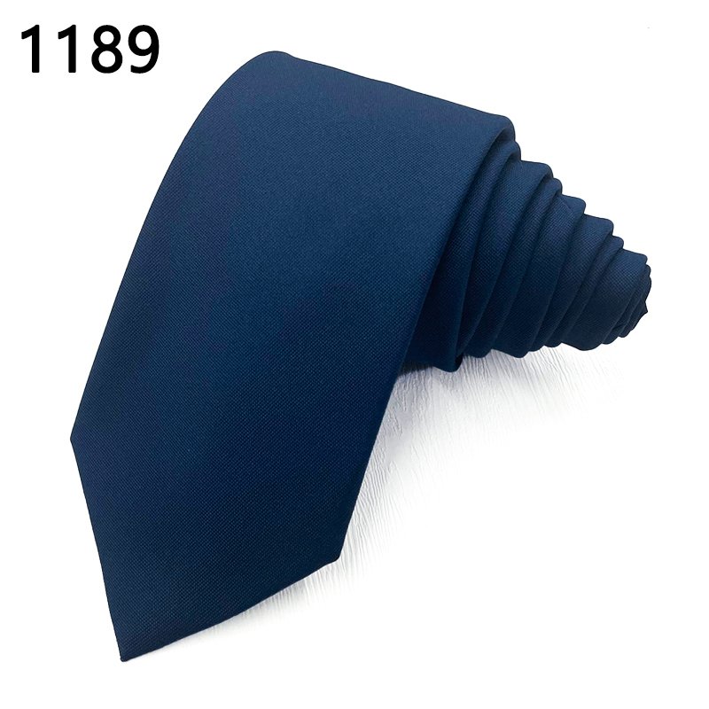 T-66-3 Silk Polyester Mix Solid Mens Classic Neckties Woven Jacquard Business Navy Sliver Black Royal Blue Tie