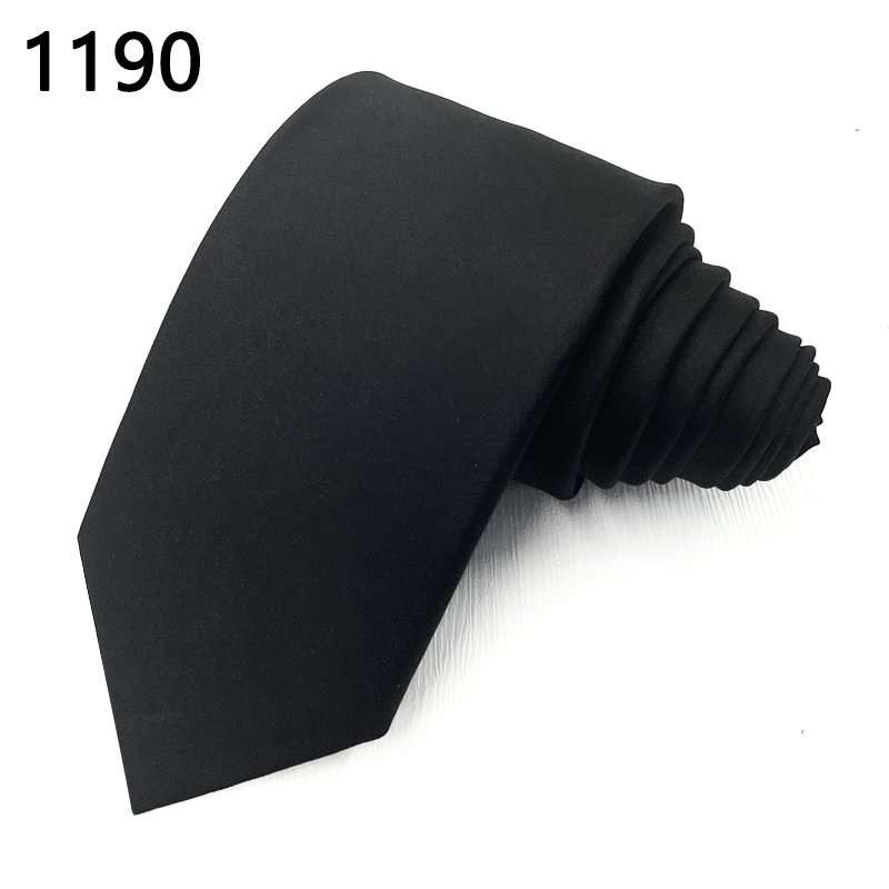 T-66-3 Silk Polyester Mix Solid Mens Classic Neckties Woven Jacquard Business Navy Sliver Black Royal Blue Tie