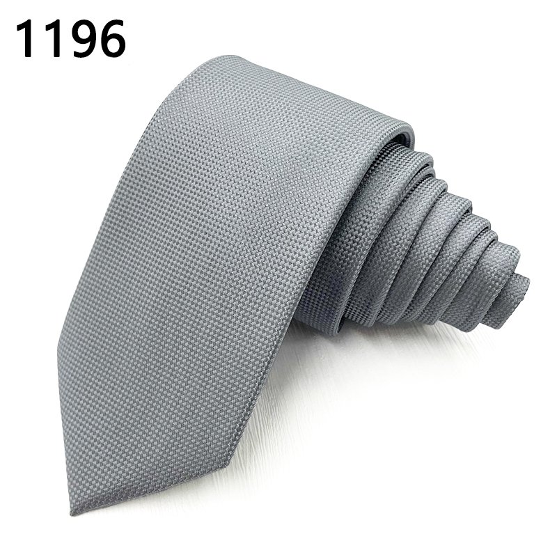 T-66-3 Silk Polyester Mix Solid Mens Classic Neckties Woven Jacquard Business Navy Sliver Black Royal Blue Tie