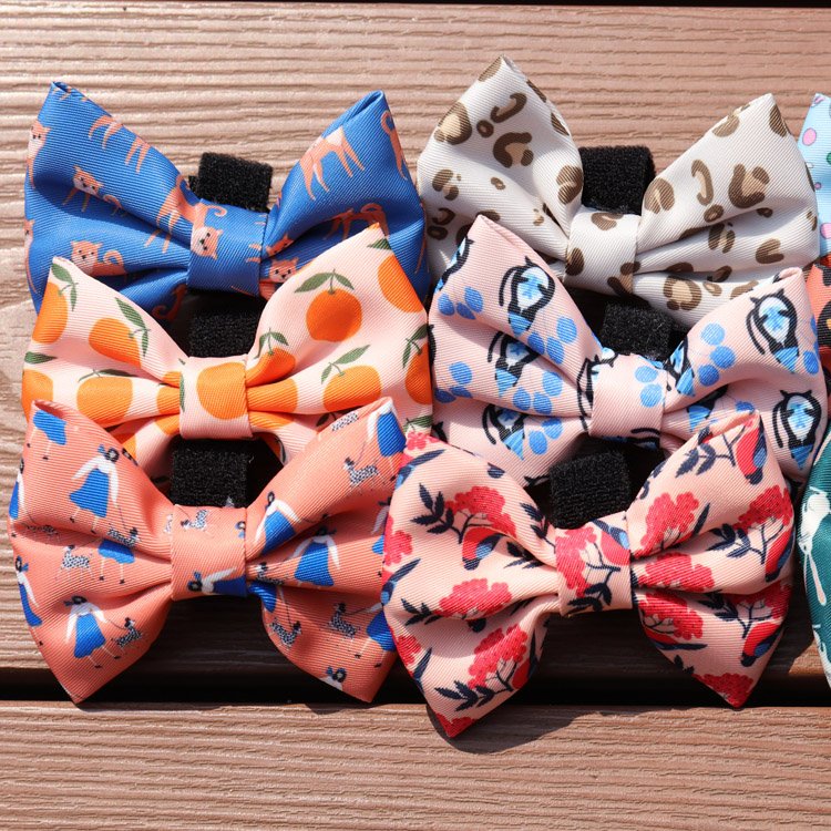 Custom Wholesale Pet Bowtie Puppy Adjustable Dog Collar Detachable Bow Tie