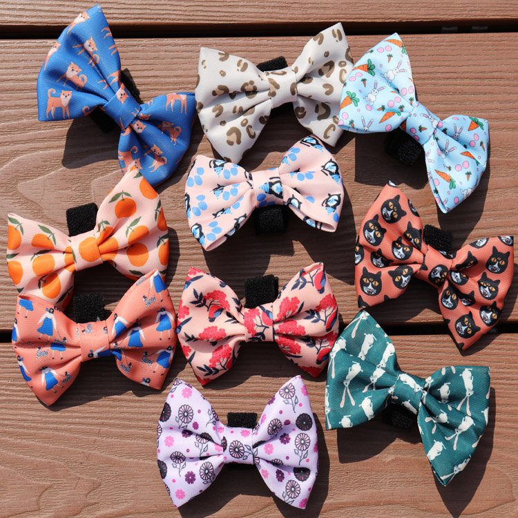 Custom Wholesale Pet Bowtie Puppy Adjustable Dog Collar Detachable Bow Tie