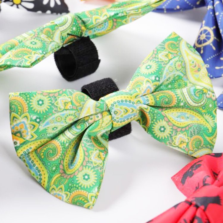 Custom Wholesale Pet Bowtie Puppy Adjustable Dog Collar Detachable Bow Tie