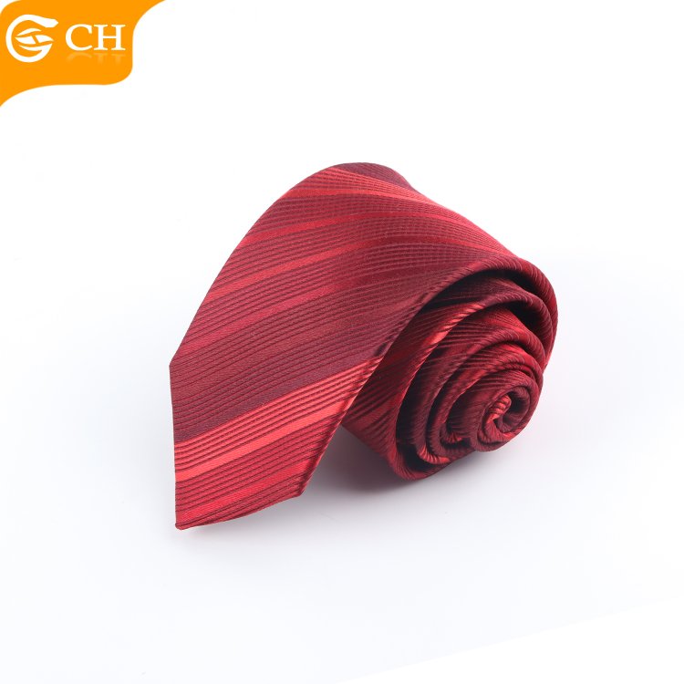 OEM Good Quality Designer Import Business Woven Polyester Neckties Striped Personalized Navy Custom Western Tie Tie