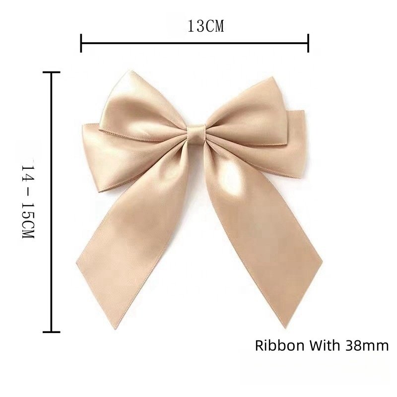 Custom Printed Logo Pre-made Packaging Silk Tie Satin Ribbon Bow For Gift Christmas Packing Self Adhesive Satin Ribbon Bow