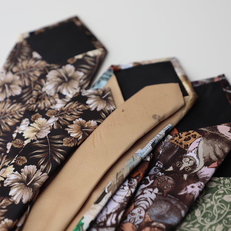 Hot sale wholesale casual fashion version retro Korean printed silk tie men harbor wind stage performance