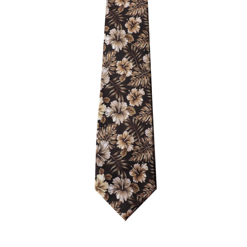 Hot sale wholesale casual fashion version retro Korean printed silk tie men harbor wind stage performance