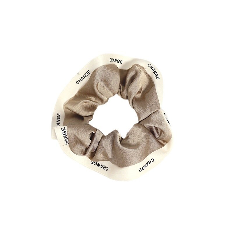 New Designer Inspired Scrunchies French Satin Silk Black White Wide HairBand Ropes Hair Ties Elastic Letters Hair Accessories