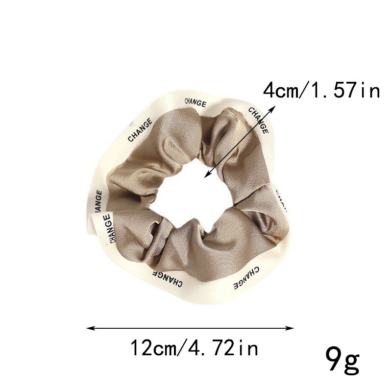 New Designer Inspired Scrunchies French Satin Silk Black White Wide HairBand Ropes Hair Ties Elastic Letters Hair Accessories