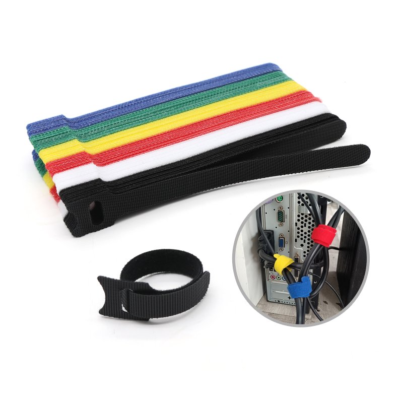 custom adhesive Hook and Loop Straps Reusable Cinch Straps Nylon Hook and Loop Fastener Cable elastic Straps tela velcroes