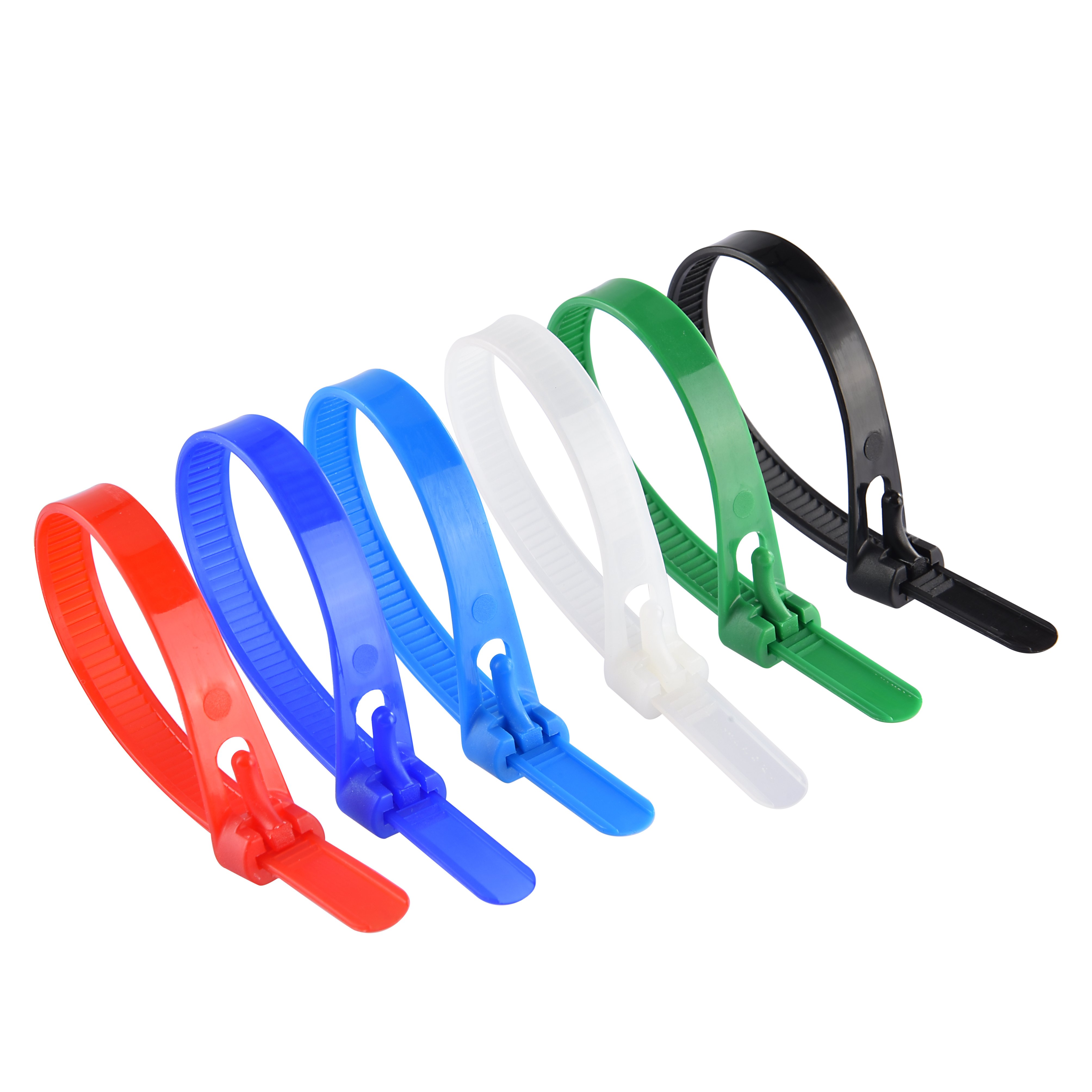 Releasable Reusable Carry Straps Automatic Adjustable Zip Tie Strap Reusable Wire Wraps Nylon Cable Ties