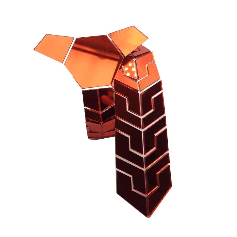Hamocigia Wedding Business Handmade Hex Neck Hexagon Acrylic Leather Mirror Tie