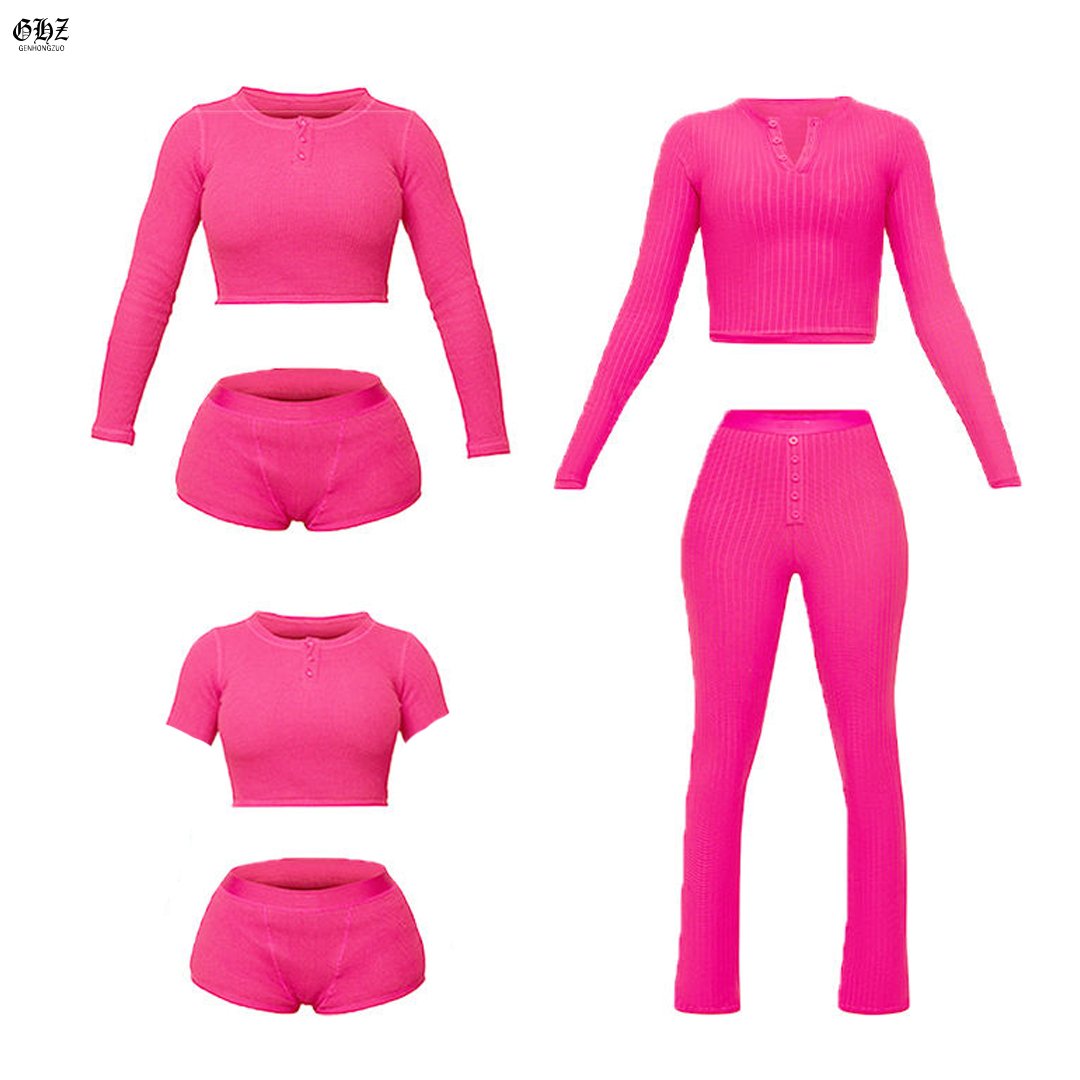 Fold Over Flared Pants Set Custom Casual Cotton Soft Tube Top High Quality Yoga Women's Flare Pants Set Women Loungewear Sets