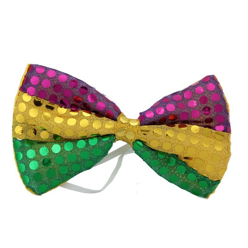 Mardi Gras Sequin Carnival hot-selling jewelry bow tie purple yellow green and gold mixed color all-match bow tie
