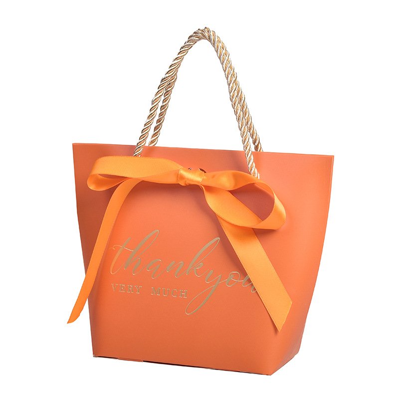 Hot sale pink elegant gift bags thank you party gift bag beautiful wedding gift packaging bags with ribbon bow tie