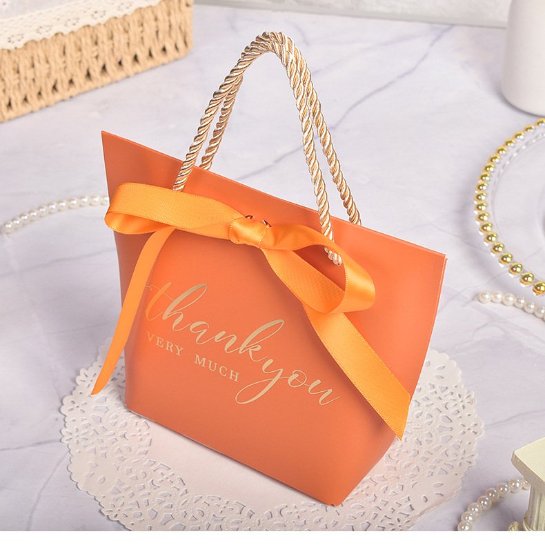 Hot sale pink elegant gift bags thank you party gift bag beautiful wedding gift packaging bags with ribbon bow tie