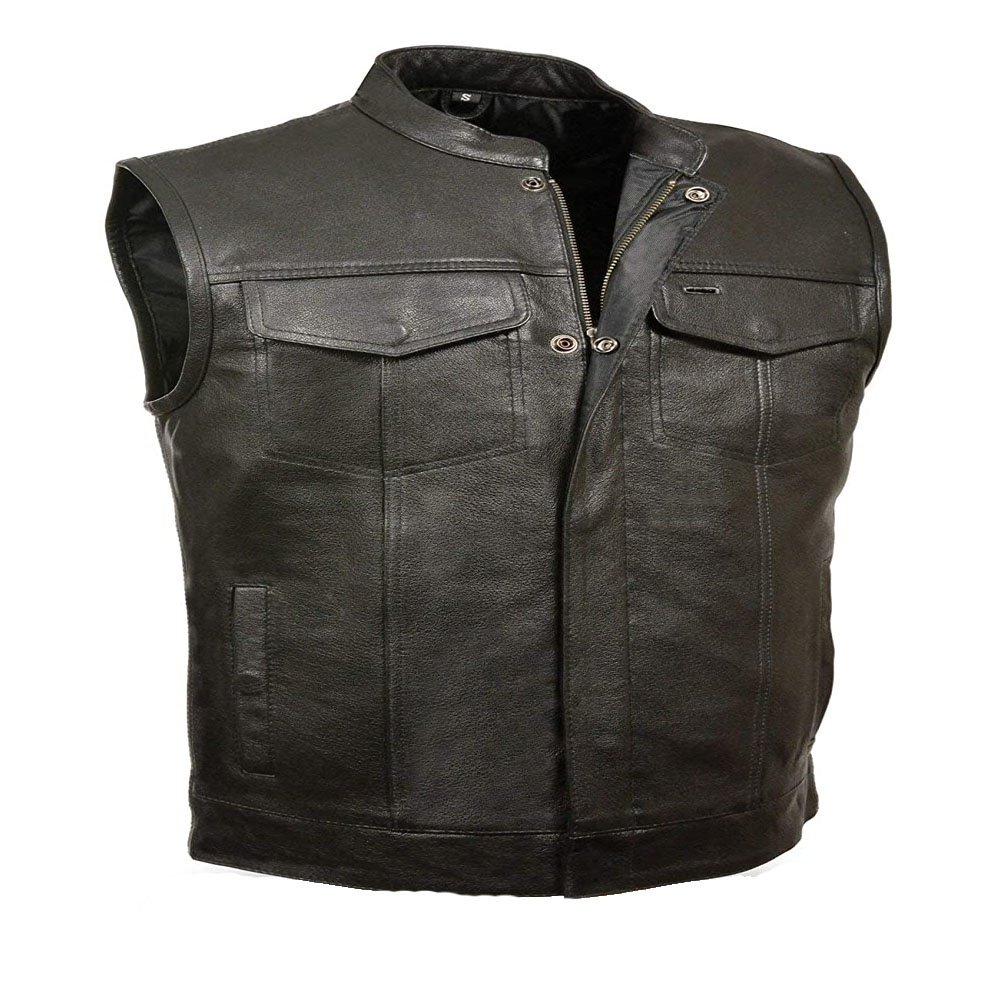 Ladies casual cool fashion snap button mesh lined genuine sheepskin and cowhide leather vest women