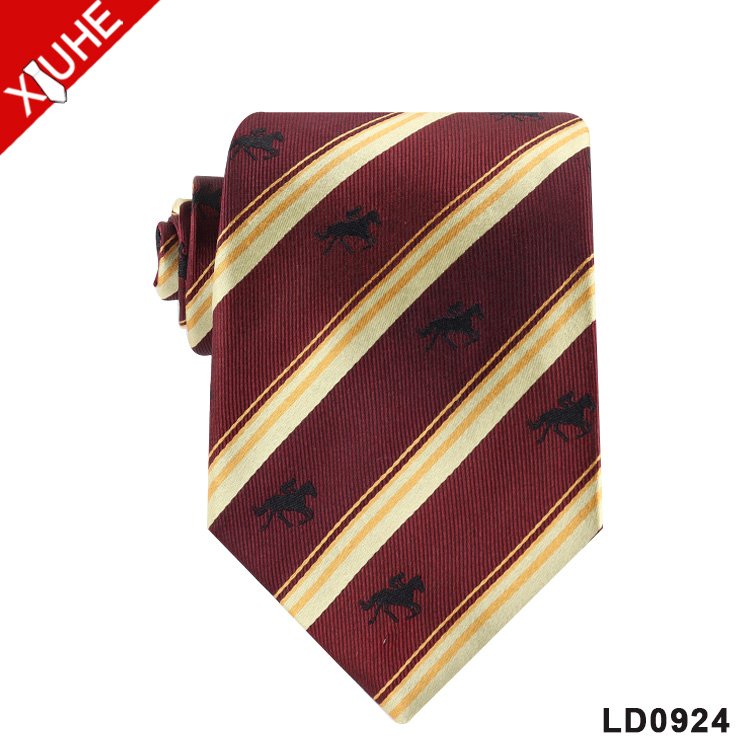 OEM ODM School Necktie Silk Mens Custom LOGO Tie Striped Pattern Custom Polyester Ties