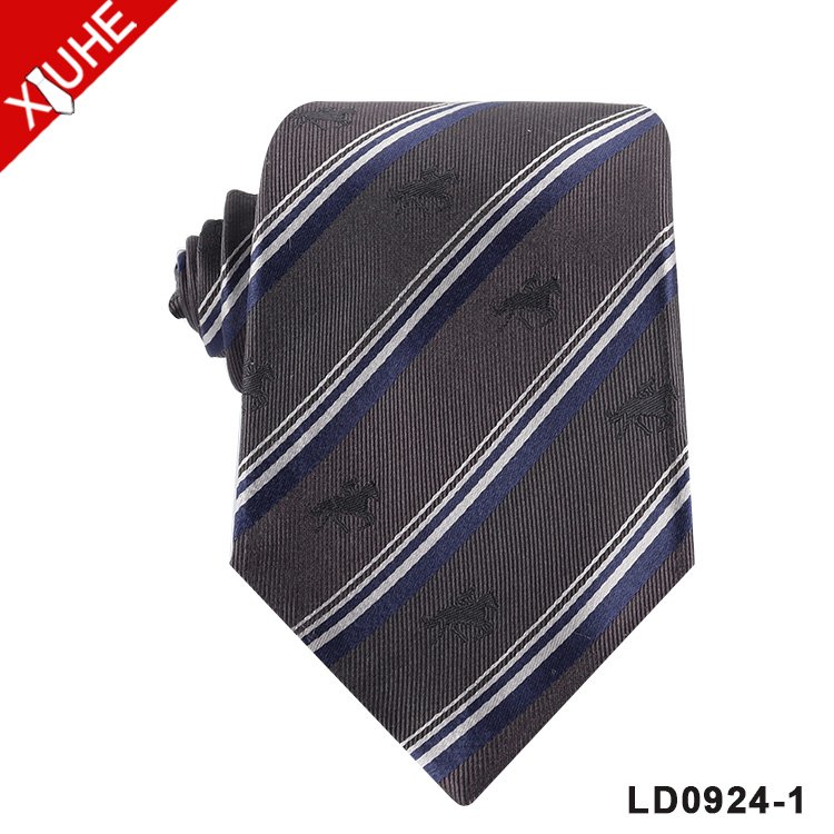 OEM ODM School Necktie Silk Mens Custom LOGO Tie Striped Pattern Custom Polyester Ties
