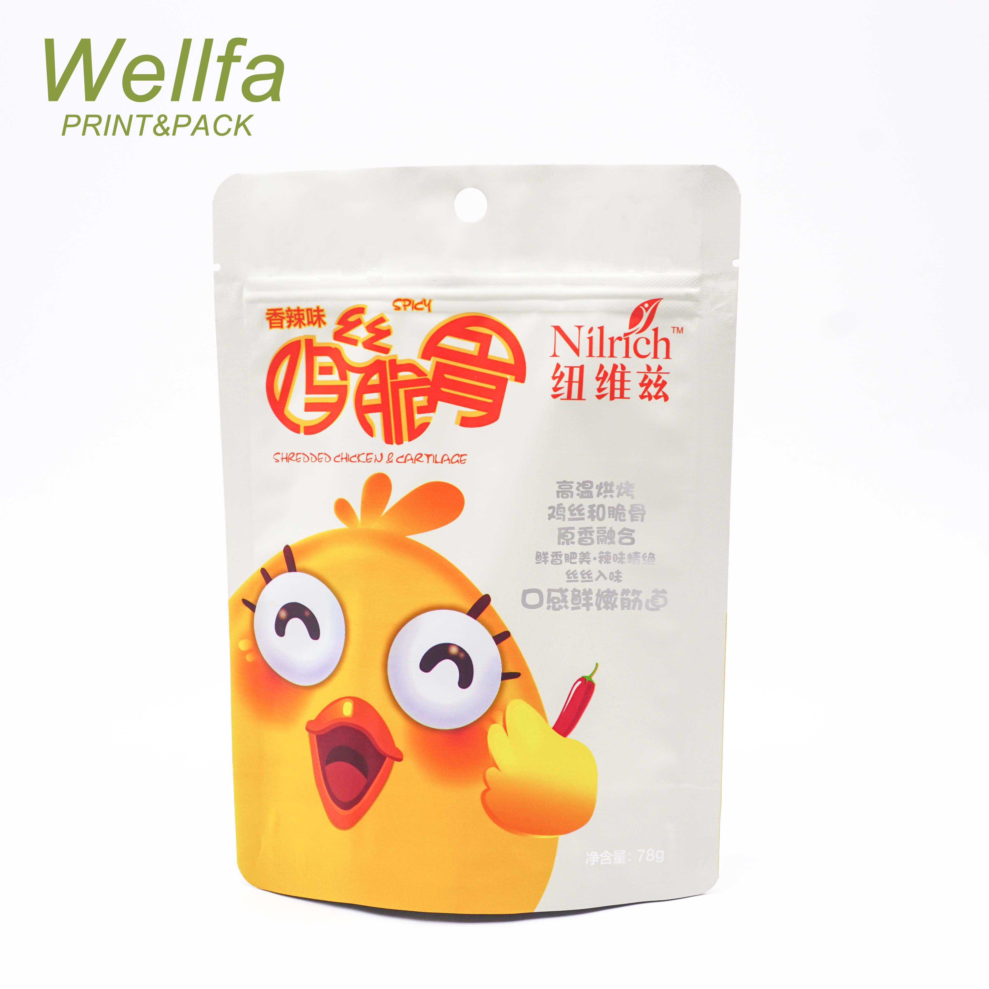 Custom Printed Frosted self standing zip lock bag for spicy gluten