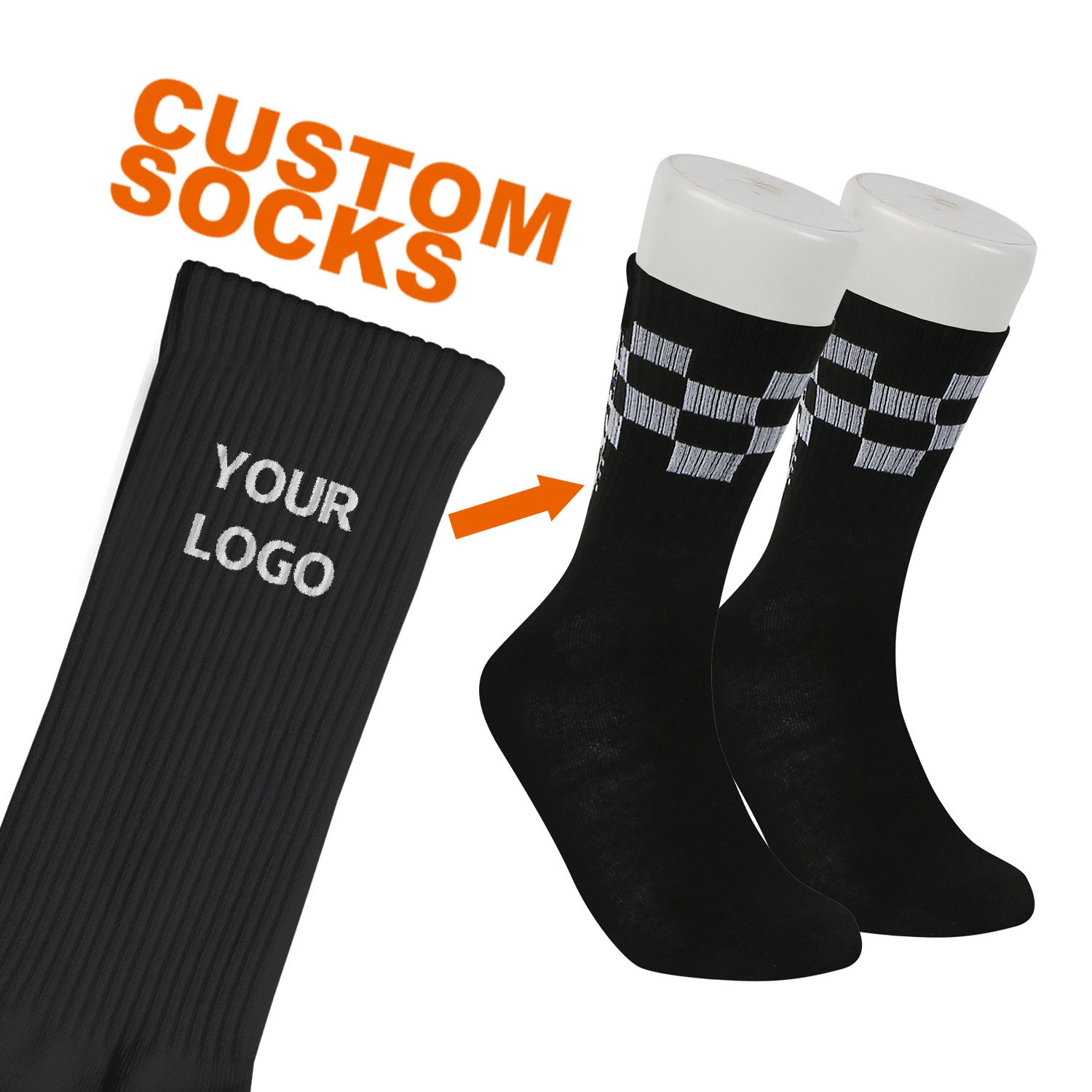 Custom Logo Athletic Socks Sox Custom Cotton Crew Sports Sock Workout Sports Sock With Design Logo