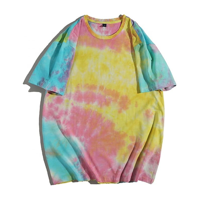 Newest Streetwear Customized Printing Tie-dye Washed T-shirt Tie Dye T Shirts Blank 100% Cotton Oversized Unisex Custom Logo