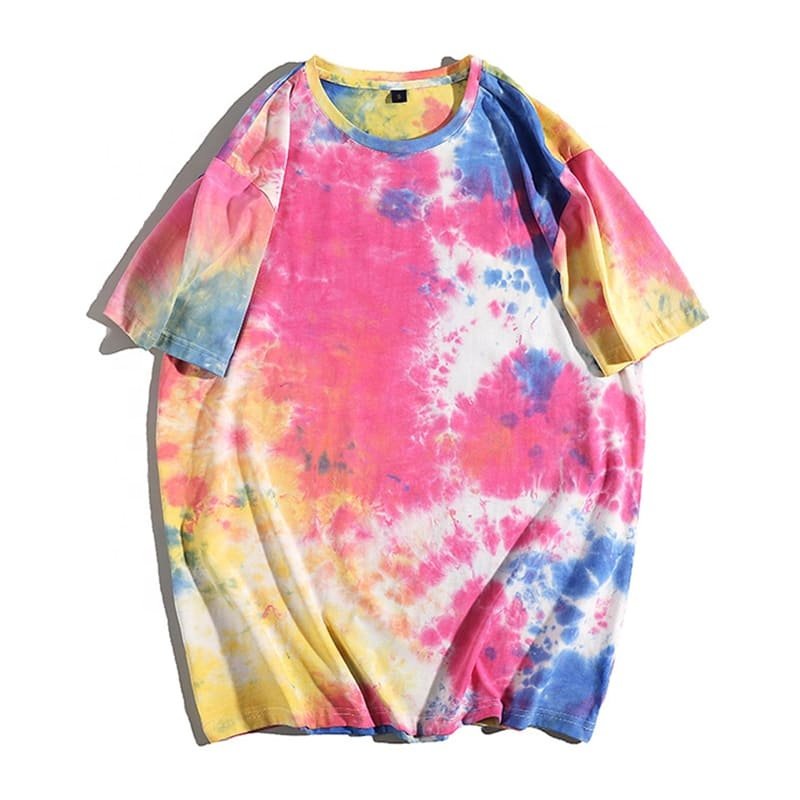 Newest Streetwear Customized Printing Tie-dye Washed T-shirt Tie Dye T Shirts Blank 100% Cotton Oversized Unisex Custom Logo