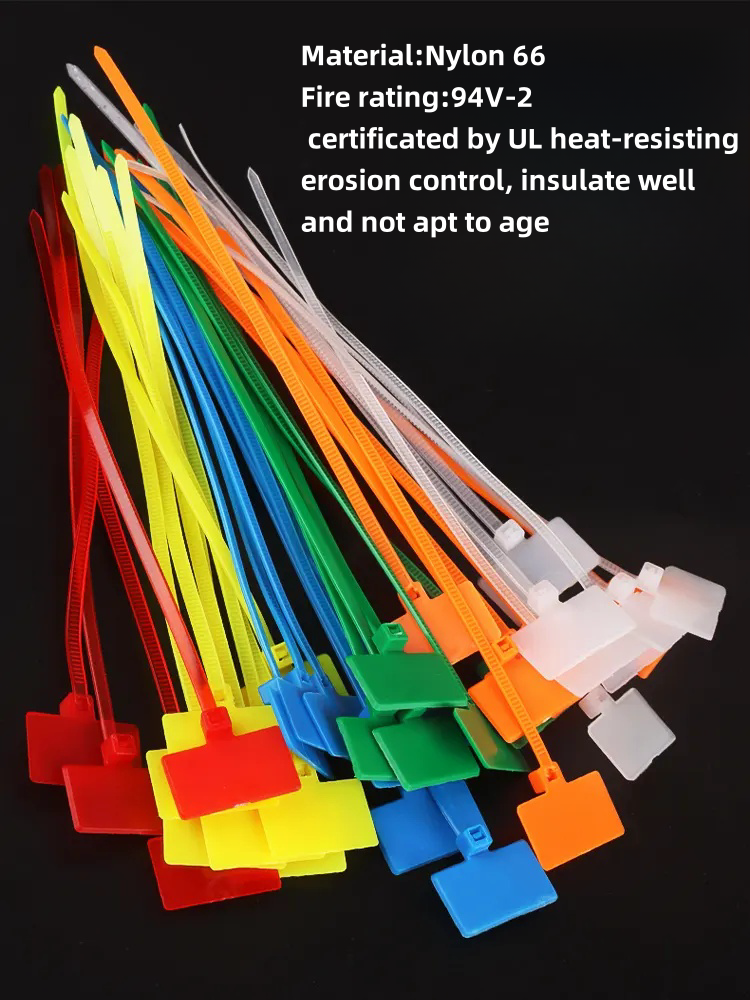 HDS UL Brand Plate Type Cable Ties Plastic Manufacturer Cable Zip Ties 110-200mm Multifunctional Color Cable Bundle Ties