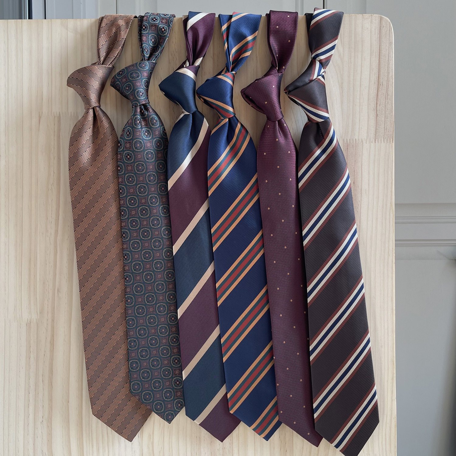 8CM Business Suit Wedding Cashew Wine Red Coffee Striped Designer Neck Ties For Men