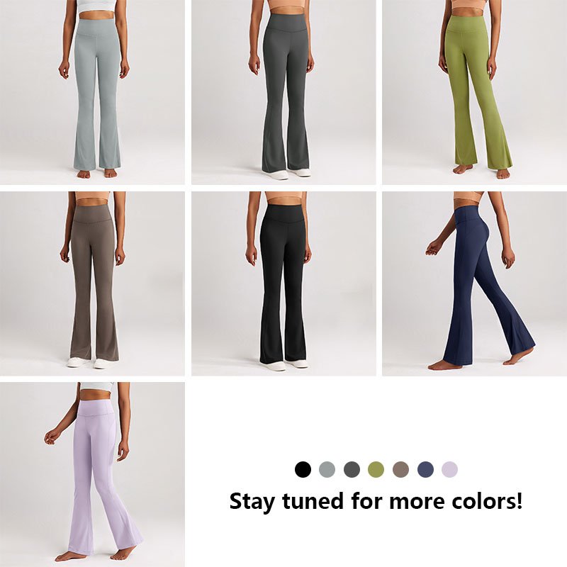 XW-CK044 Factory wholesale High Quality High Waist Rise Butt Lifting Wide LegYoga Pants Flare Pants Legging For Women