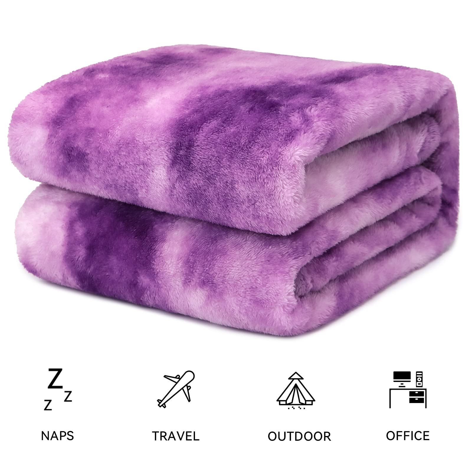 Custom Floral Pattern Polyester King Size Winter Soft Tie Dyed Printing Super Soft Fleece Minky Faux Fur Plush Thick Blanket