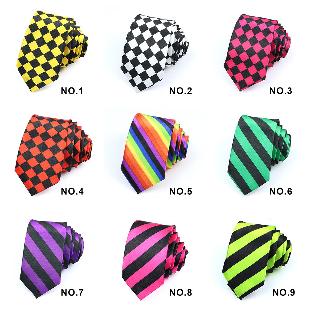 Hot Pink 5cm Wedding Pink Black Green Plaid Checked Ties Wholesale 5cm Polyester Skinny Ties Men