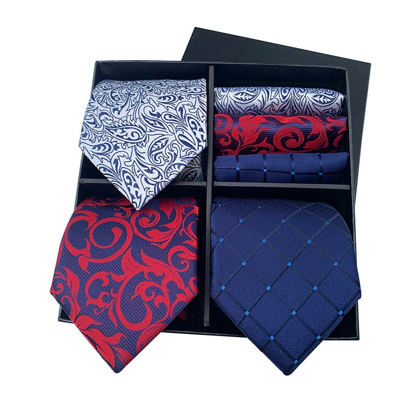 New men's tie good quality gift box business suit tie pocket towel 3 sets of set gift