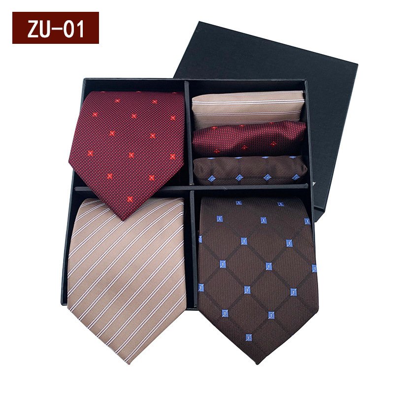 New men's tie good quality gift box business suit tie pocket towel 3 sets of set gift