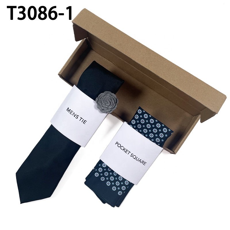 Ready to ship corbatas para hombre corbatas de seda corbata conj neckties and pocket square flower lapel pins men ties silk ties