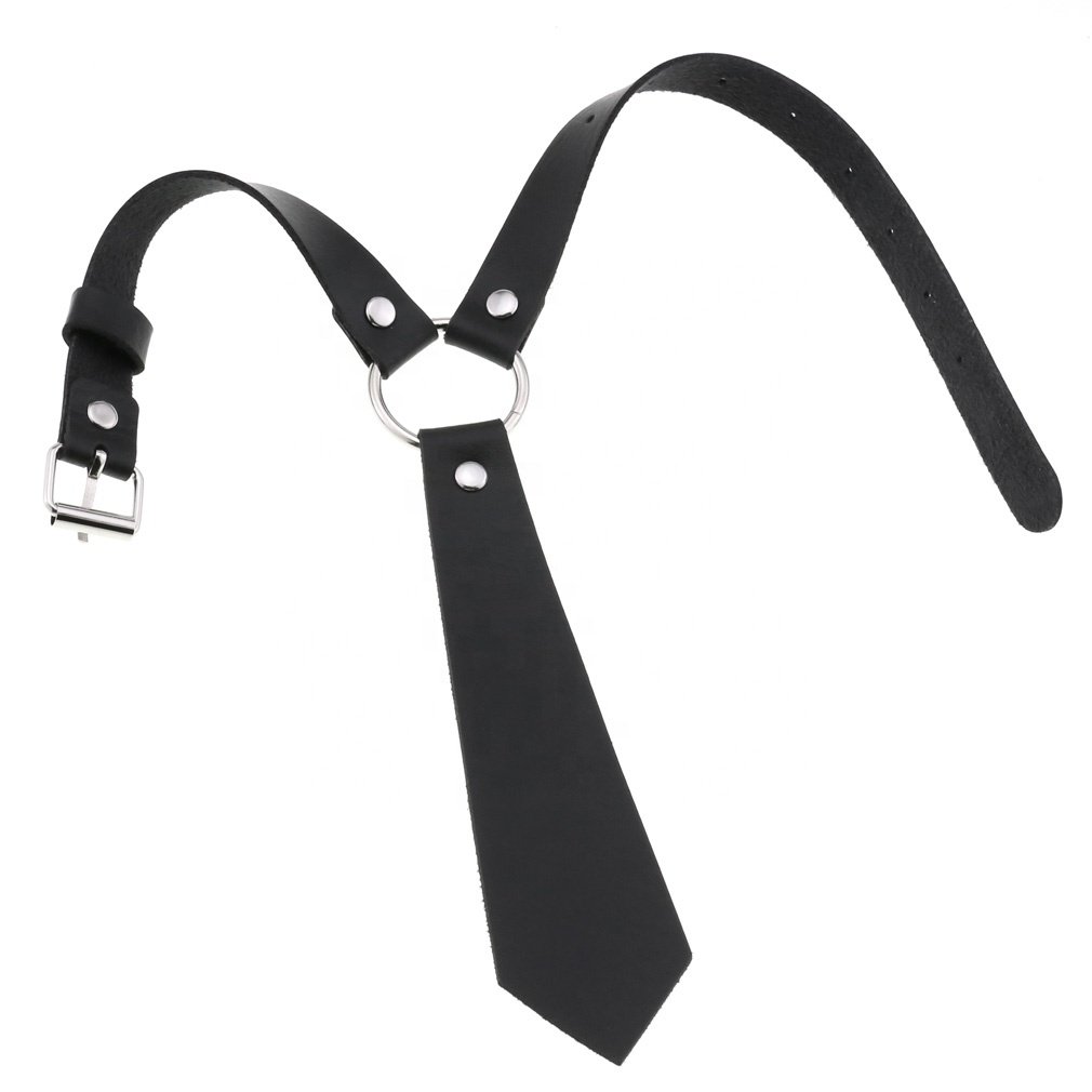 New Style Personalized Fashion PU Leather Collar Tie Ring Collar Punk Bow Tie Necklace