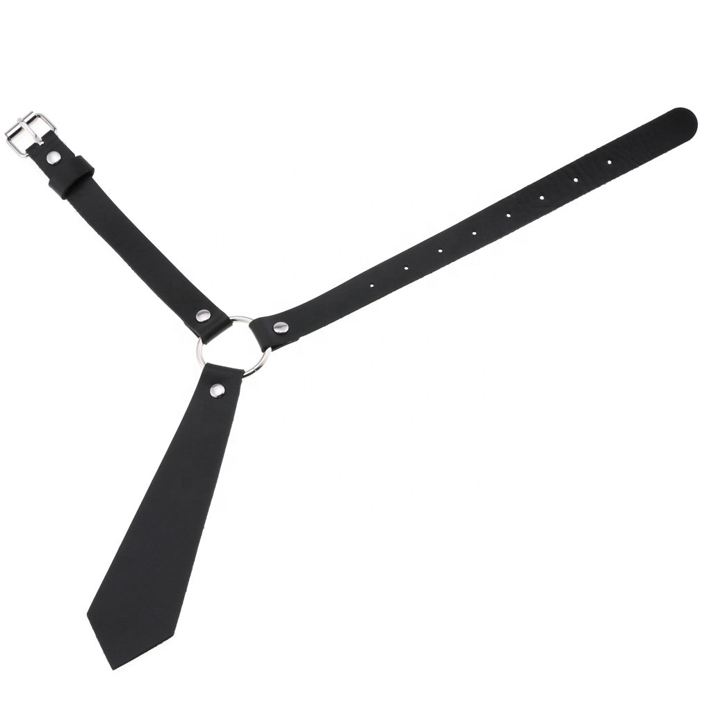 New Style Personalized Fashion PU Leather Collar Tie Ring Collar Punk Bow Tie Necklace