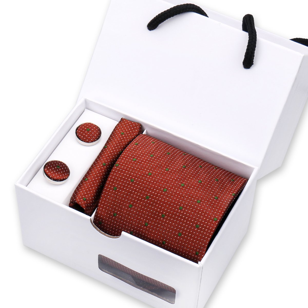 New Fashion Silk Pink Tie Set For Men Wedding Neck tie Set With Pocket Square Cufflink In A Gift Box
