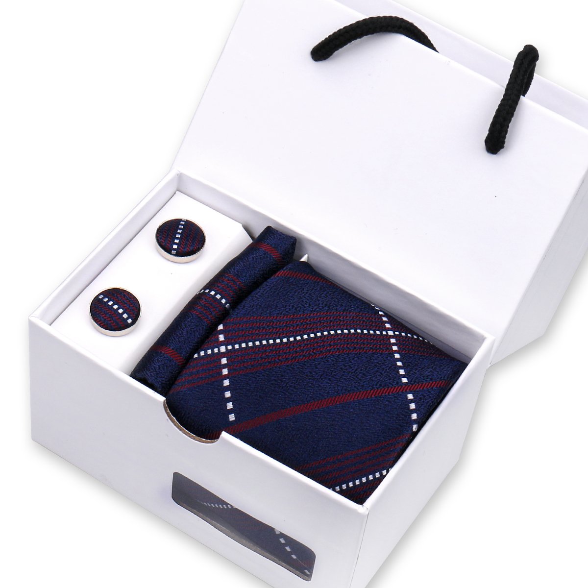 New Fashion Silk Pink Tie Set For Men Wedding Neck tie Set With Pocket Square Cufflink In A Gift Box