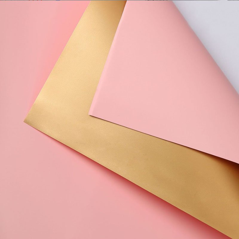 Fashionable 20Pieces/Bag Wrapping Paper Bouquet Valentine's Day Christmas Gift Flower Wrapping Paper Waterproof With Gold Color