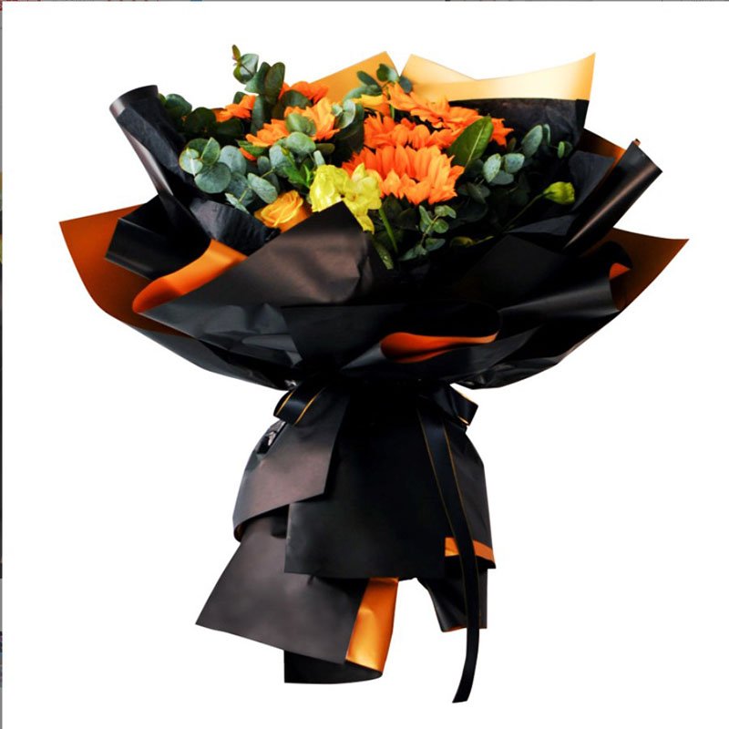 Fashionable 20Pieces/Bag Wrapping Paper Bouquet Valentine's Day Christmas Gift Flower Wrapping Paper Waterproof With Gold Color