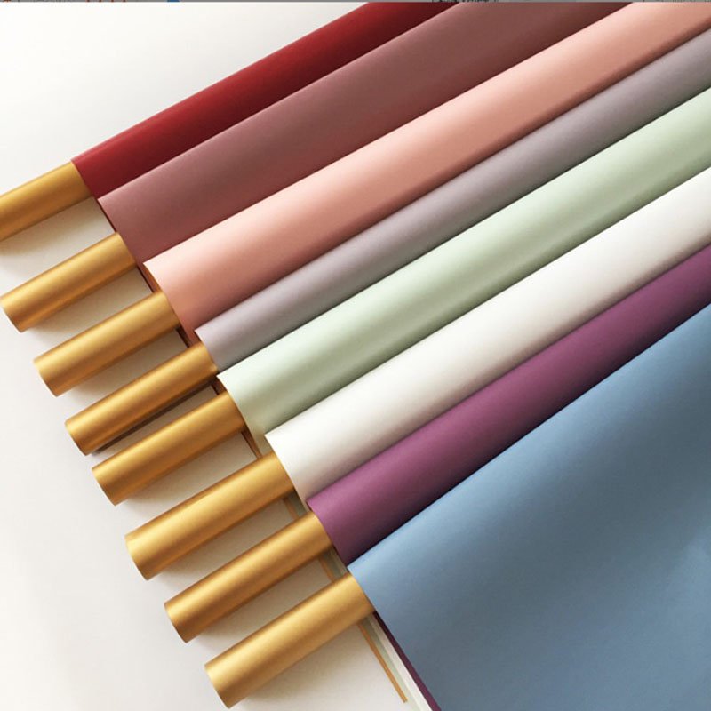 Fashionable 20Pieces/Bag Wrapping Paper Bouquet Valentine's Day Christmas Gift Flower Wrapping Paper Waterproof With Gold Color