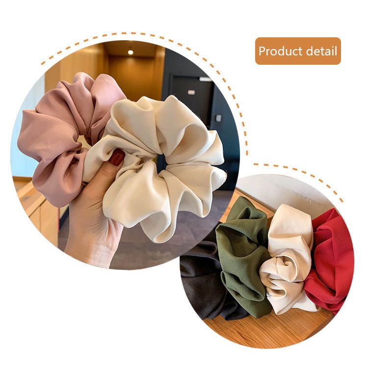 Custom Oversized Black Satin Hair Designer Scrunchies Famous Brands Hair Ties Packaging Sets Ladies Elastic Hair Bands for Women
