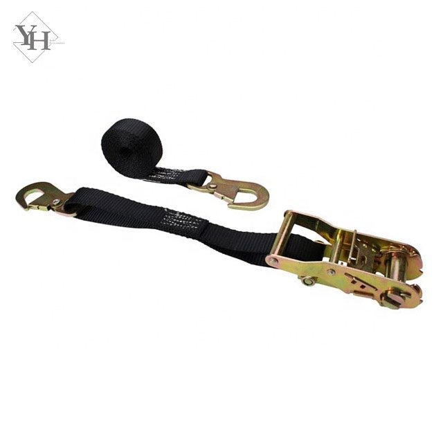 customized 25mm 1500kgs 5m 6m 8m 10m black rubber s hook motorcycle ratchet tie down straps heavy duty